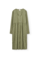 Vestido midi de algodón orgánico verde oliva