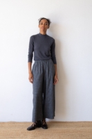 Pantalón ancho de algodón orgánico azul arándano