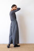 Pantalón ancho de algodón orgánico azul arándano