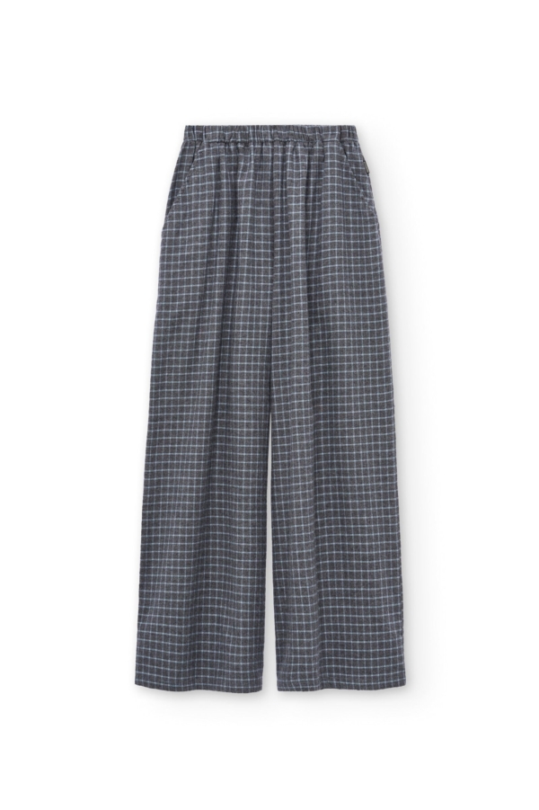 Pantalón ancho de algodón orgánico azul arándano