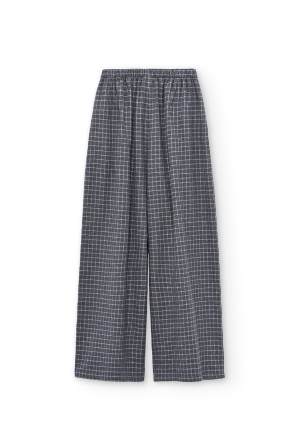 Pantalón ancho de algodón orgánico azul arándano