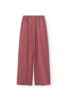 Pantalón ancho de algodón orgánico granate grosella