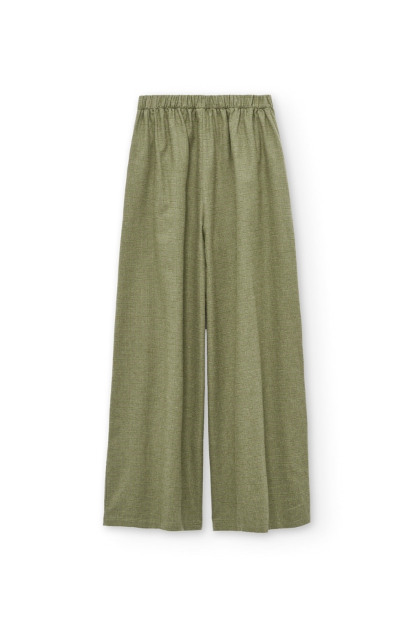 Pantalón ancho de algodón orgánico verde oliva