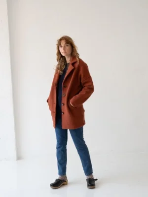 Abrigo Tad rojo amapola 100% lana merina
