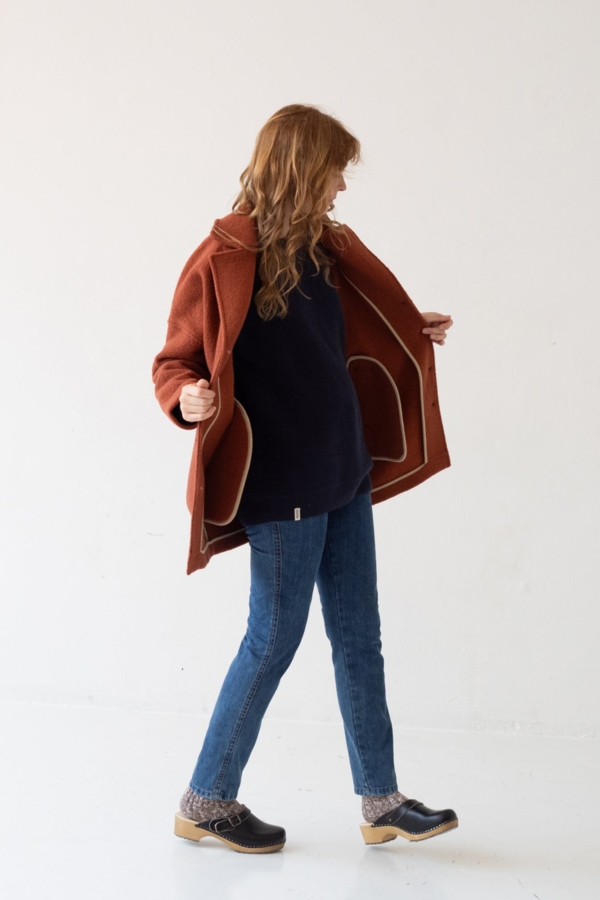Abrigo Tad rojo amapola 100% lana merina