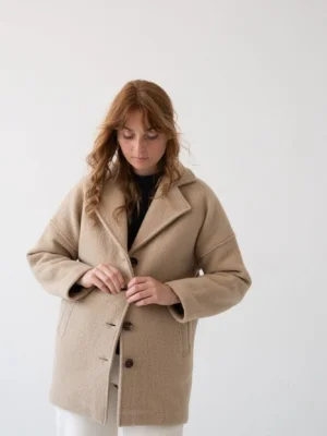 Abrigo Tad beige Magnolia 100% lana virgen