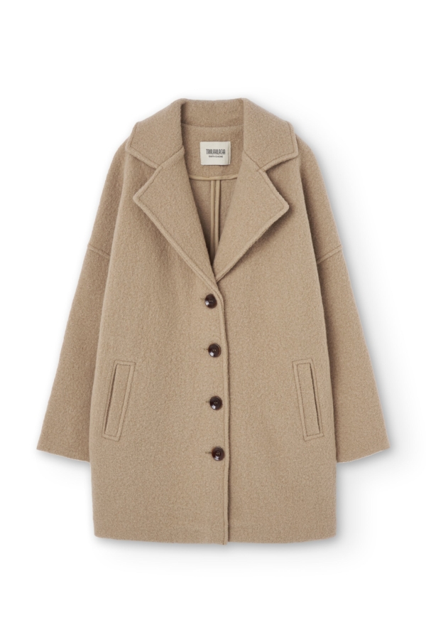 Abrigo Tad beige Magnolia 100% lana virgen