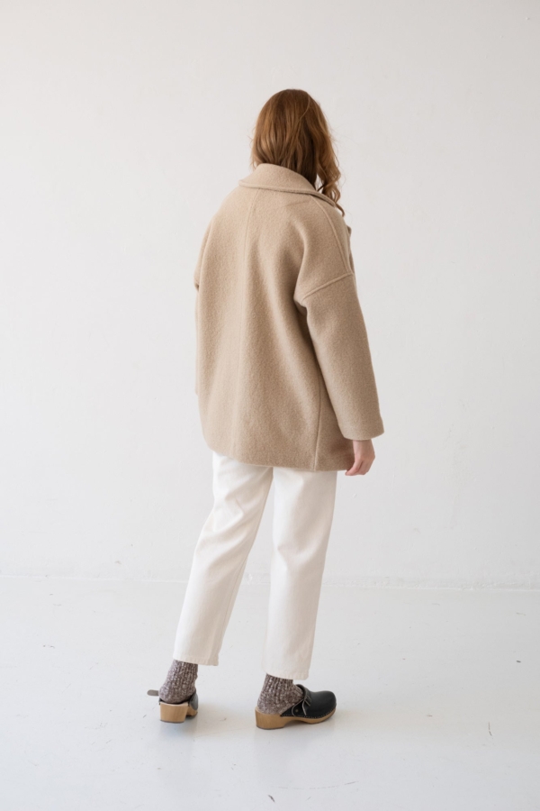 Abrigo Tad beige Magnolia 100% lana virgen