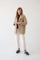 Abrigo Tad beige Magnolia 100% lana virgen