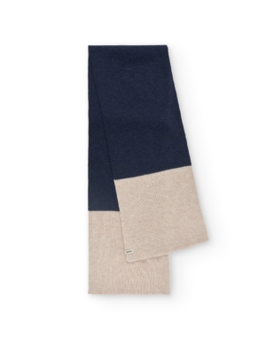 Bufanda Tayo bicolor azul lana merino