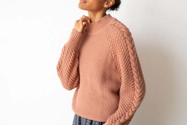 Jersey Turner rosa empolvado algodón orgánico