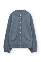 Chaqueta bomber 100% lana virgen azul jade