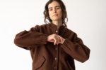 Chaqueta bomber 100% lana virgen marrón