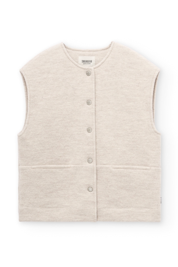 Chaleco 100% lana virgen beige