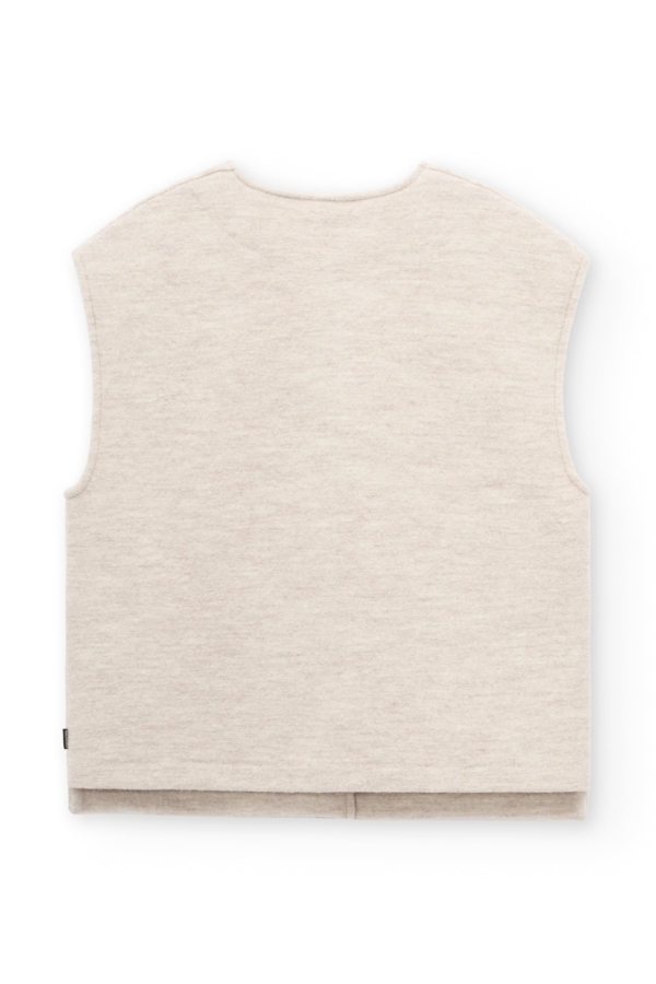 Chaleco 100% lana virgen beige