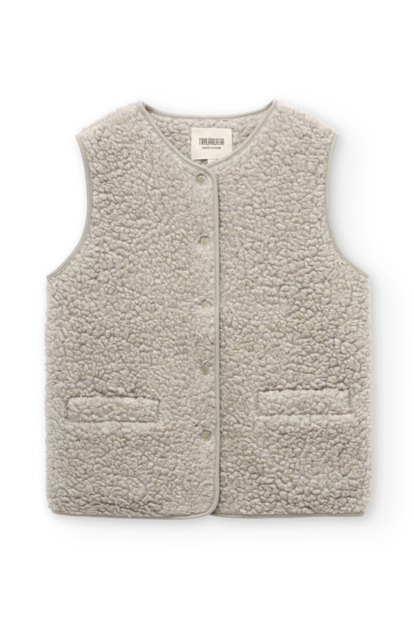 Chaleco borreguito lana algodón orgánico beige