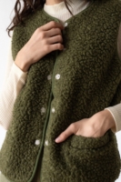Chaleco borreguito lana algodón orgánico verde oliva