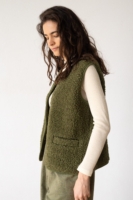 Chaleco borreguito lana algodón orgánico verde oliva