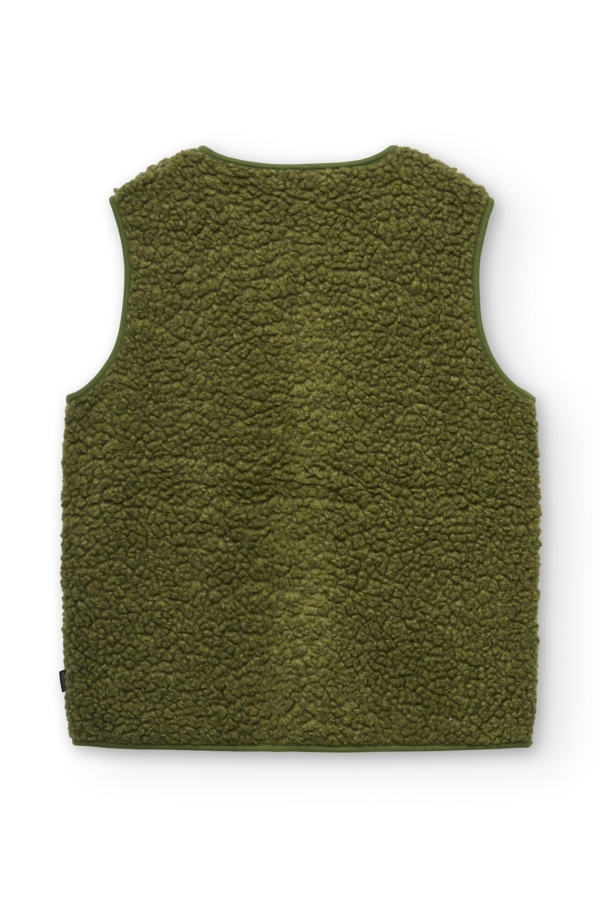 Chaleco borreguito lana algodón orgánico verde oliva